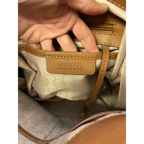 MICHAEL KORS, HAMILTON LARGE BROWN LEATHER SHOULDER BAG ASIS - Picture 13 of 15